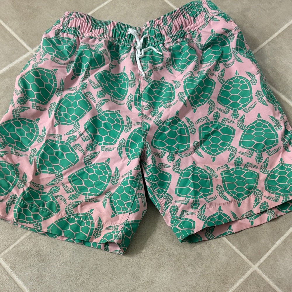 Crewcuts Pink and Green Kids Swim Trunks